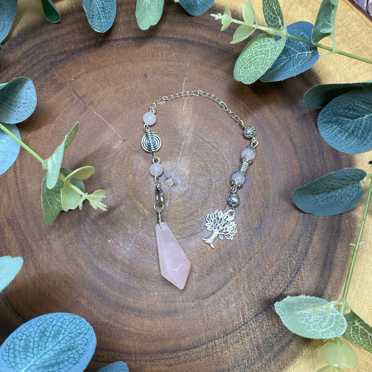 Rose Quartz Tree of Life Pendulum