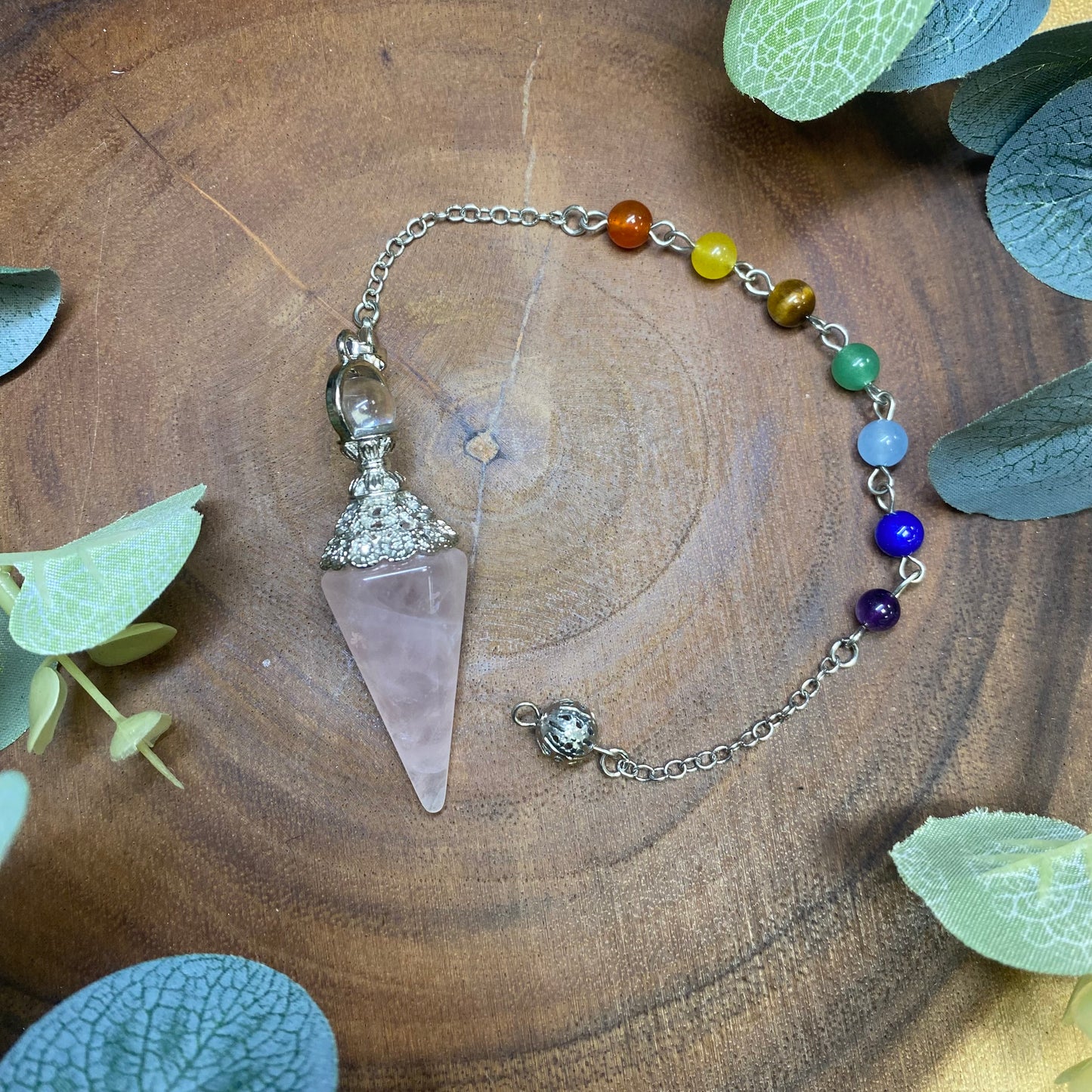 Rose Quartz Chakra Pendulum