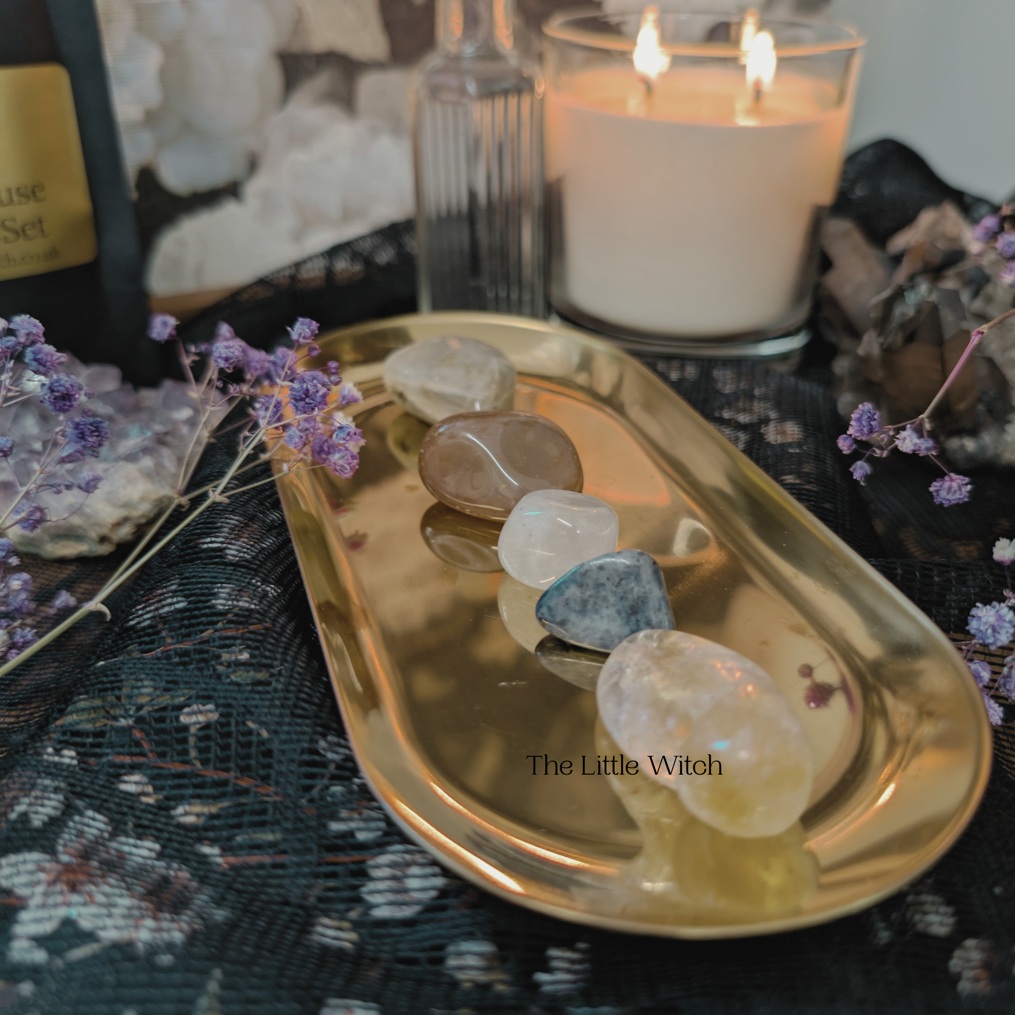 A carefully curated menopause crystal set offering holistic support for symptoms like hot flushes, mood swings, and sleep issues during perimenopause and menopause."