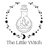Logo of 'The Little Witch' with a potion bottle and crystal inside a circular design.