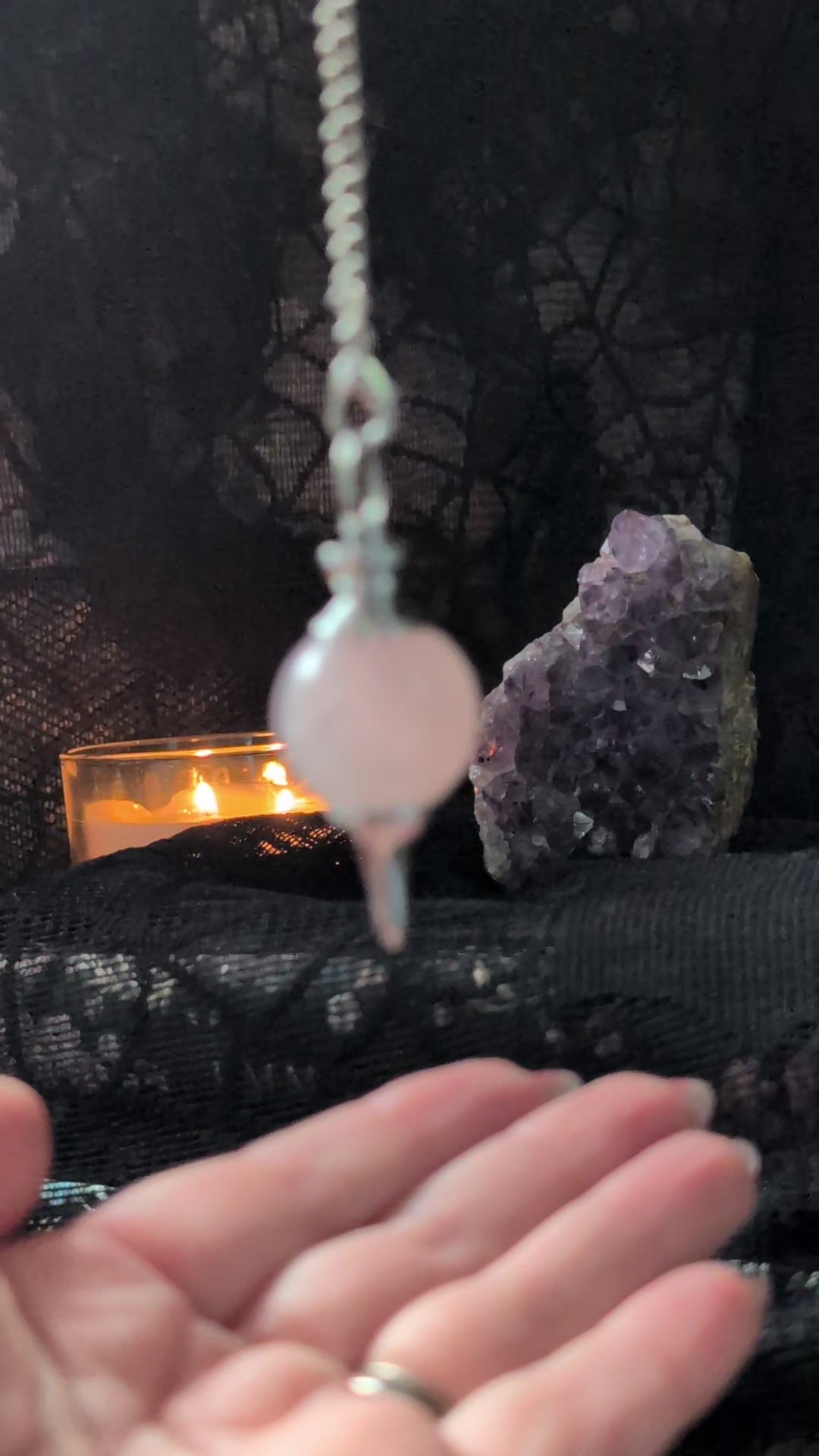 Rose Quartz Ball pendulum answering yes or no
