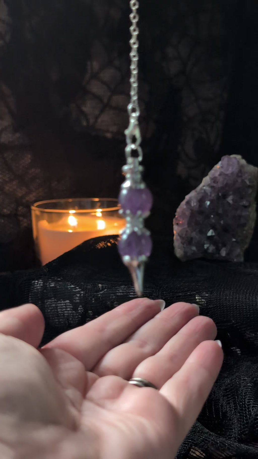 Double amethyst pendulum answering yes or no questions