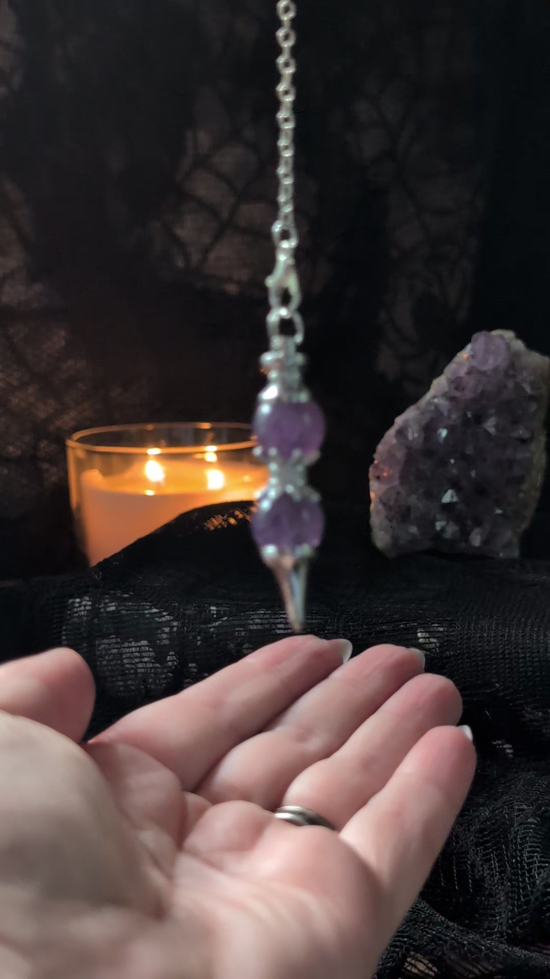 Double amethyst pendulum answering yes or no questions