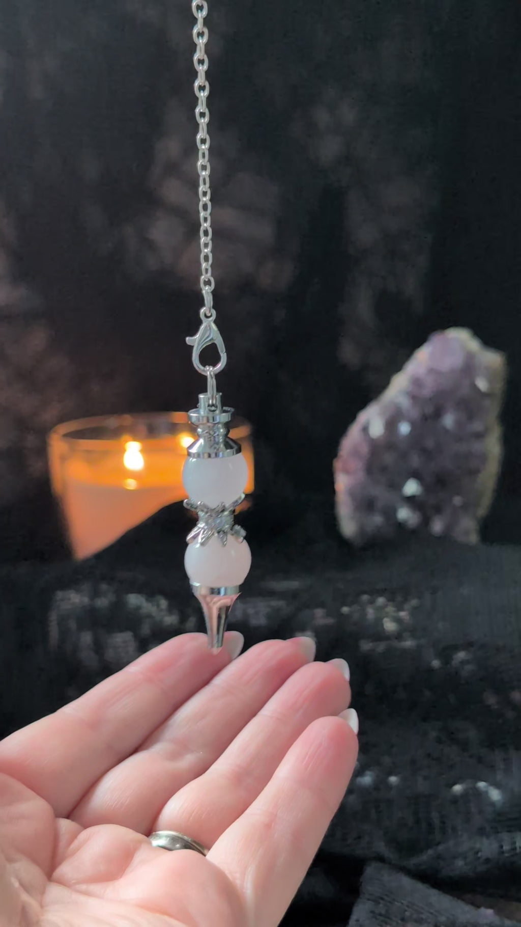 twin rose quartz pendulum answering yes or no questions