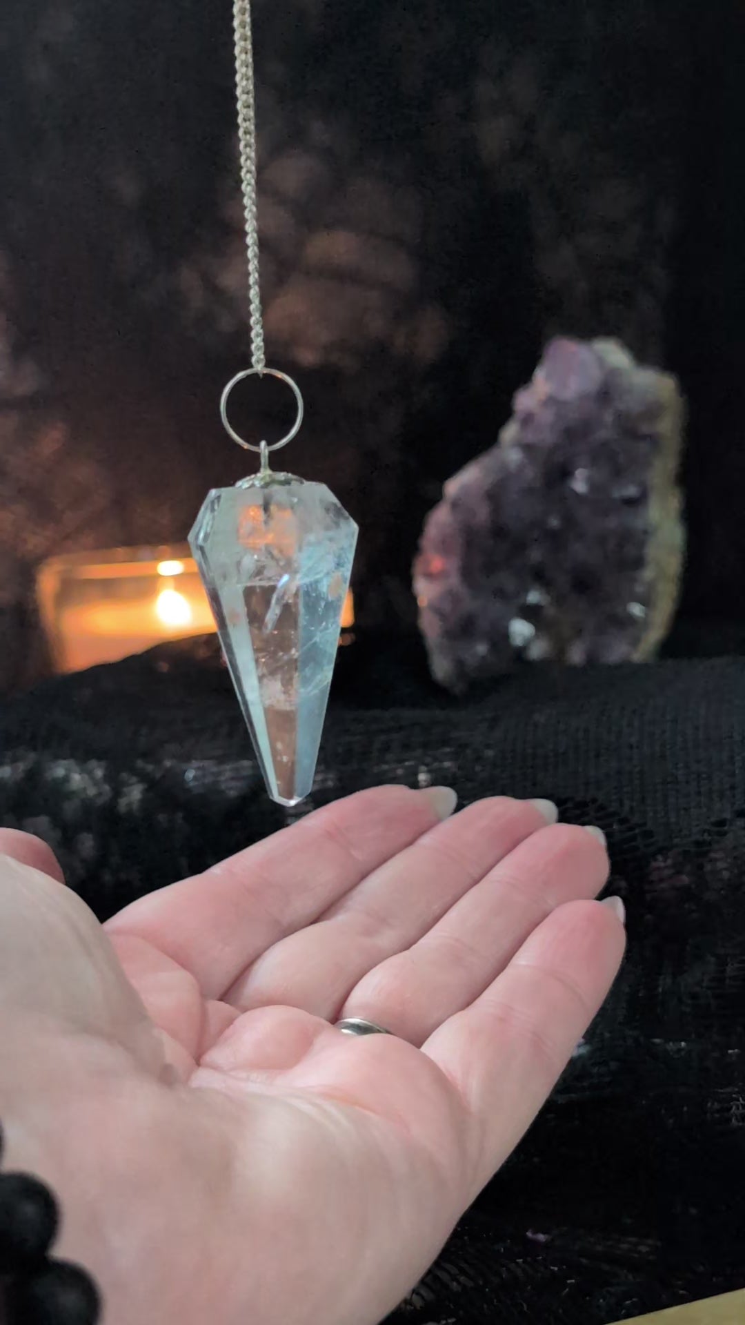 Clear Quartz Faceted Pendulum