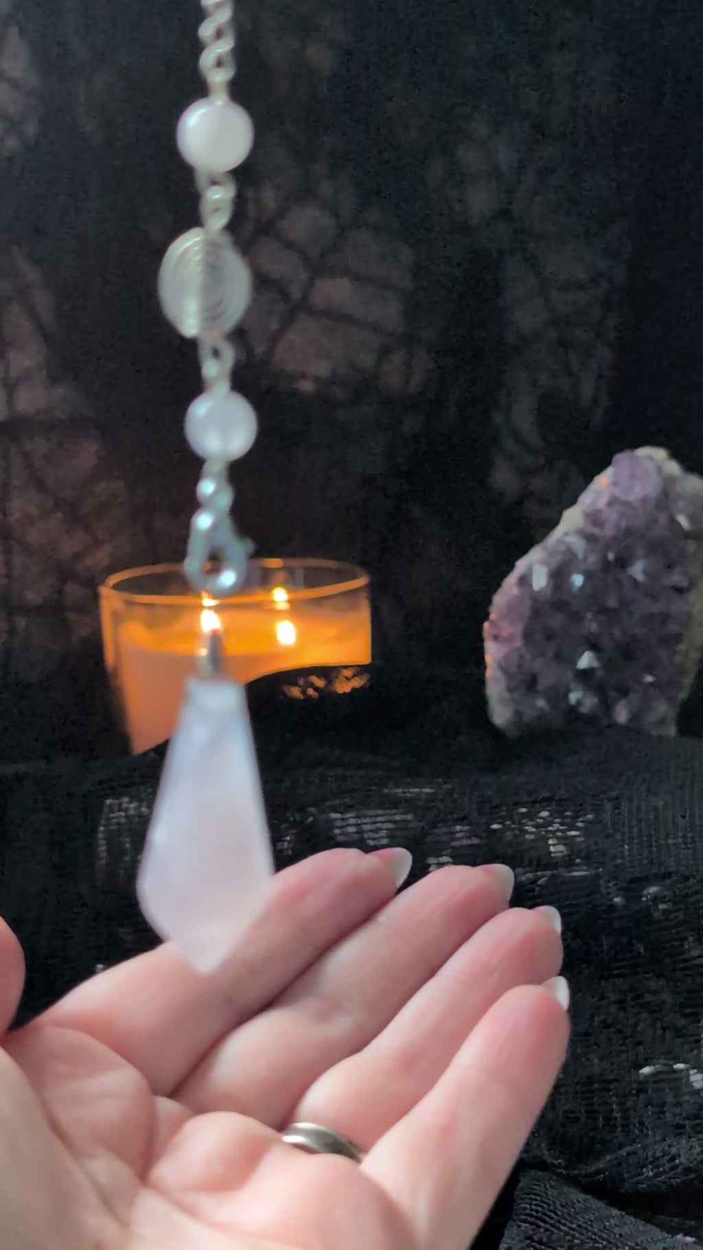 Rose Quartz Tree of Life Pendulum