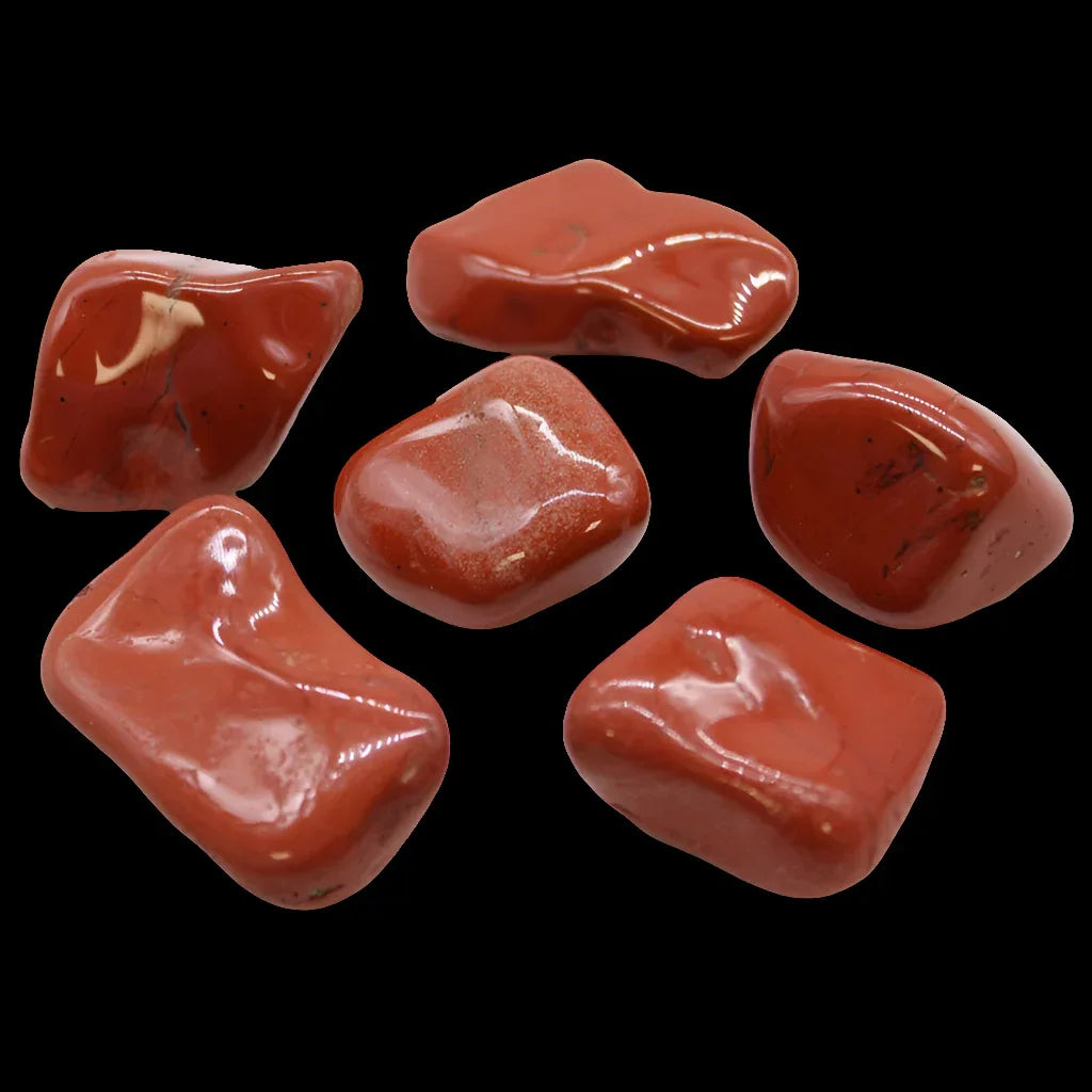 Red stones on a black background